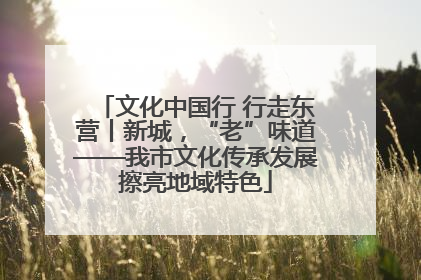 文化中国行 行走东营丨新城，“老”味道——我市文化传承发展擦亮地域特色