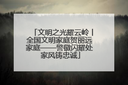 文明之光耀云岭丨全国文明家庭贺丽远家庭——警徽闪耀处 家风铸忠诚