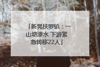 新晃扶罗镇：一山塘渗水 下游紧急转移22人