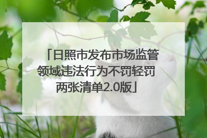 日照市发布市场监管领域违法行为不罚轻罚两张清单2.0版