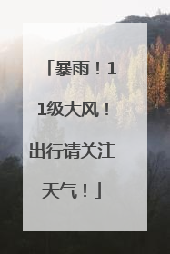 暴雨！11级大风！出行请关注天气！