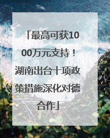 最高可获1000万元支持！湖南出台十项政策措施深化对德合作