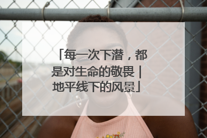 每一次下潜，都是对生命的敬畏｜地平线下的风景