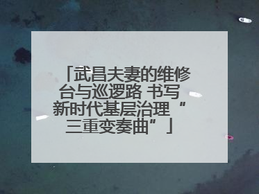 武昌夫妻的维修台与巡逻路 书写新时代基层治理“三重变奏曲”