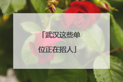 武汉这些单位正在招人