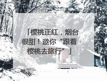 樱桃正红，烟台很甜！邀你“跟着樱桃去旅行”