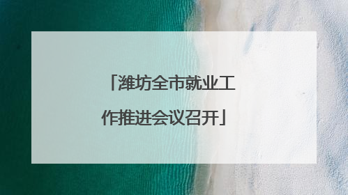 潍坊全市就业工作推进会议召开