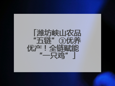 潍坊峡山农品“五链”③优养优产！全链赋能“一只鸡”