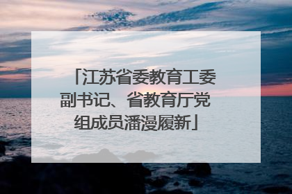 江苏省委教育工委副书记、省教育厅党组成员潘漫履新
