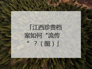 江西珍贵档案如何“流传”？（图）