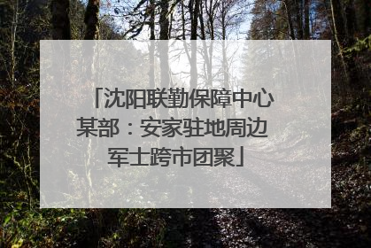 沈阳联勤保障中心某部：安家驻地周边 军士跨市团聚