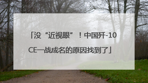 没“近视眼”！中国歼-10CE一战成名的原因找到了