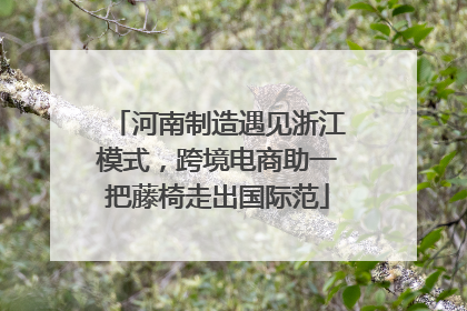 河南制造遇见浙江模式，跨境电商助一把藤椅走出国际范