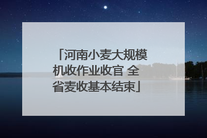 河南小麦大规模机收作业收官 全省麦收基本结束