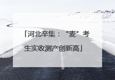 河北辛集：“麦”考生实收测产创新高
