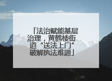 法治赋能基层治理，黄鹤楼街道“送法上门”破解执法难题