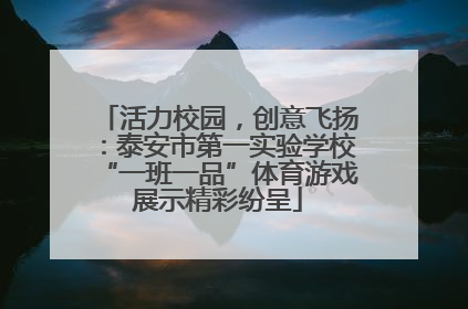 活力校园，创意飞扬：泰安市第一实验学校“一班一品”体育游戏展示精彩纷呈