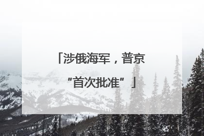 涉俄海军，普京“首次批准”