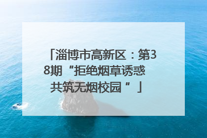 淄博市高新区：第38期“拒绝烟草诱惑 共筑无烟校园 ”