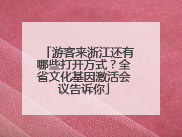 游客来浙江还有哪些打开方式？全省文化基因激活会议告诉你