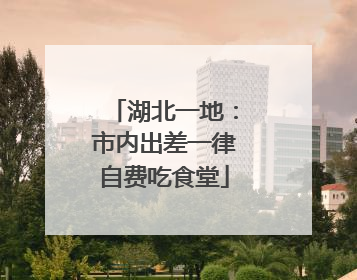 湖北一地：市内出差一律自费吃食堂