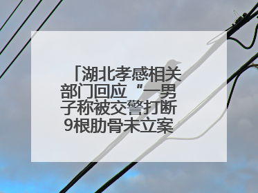 湖北孝感相关部门回应“一男子称被交警打断9根肋骨未立案”：已成立联合专班开展工作