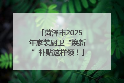 菏泽市2025年家装厨卫“焕新”补贴这样领！
