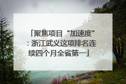 聚焦项目“加速度”：浙江武义这项排名连续四个月全省第一