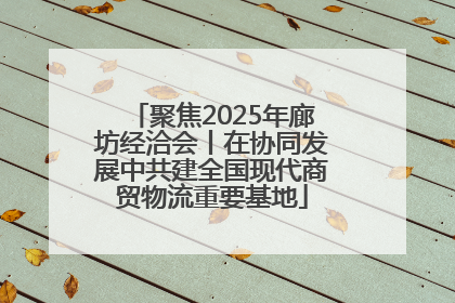聚焦2025年廊坊经洽会丨在协同发展中共建全国现代商贸物流重要基地