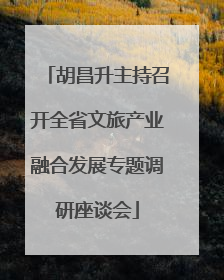 胡昌升主持召开全省文旅产业融合发展专题调研座谈会