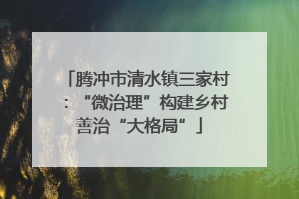 腾冲市清水镇三家村：“微治理”构建乡村善治“大格局”