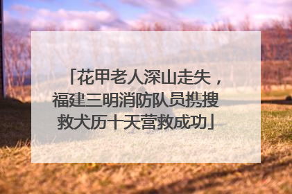 花甲老人深山走失，福建三明消防队员携搜救犬历十天营救成功