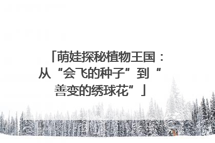 萌娃探秘植物王国：从“会飞的种子”到“善变的绣球花”