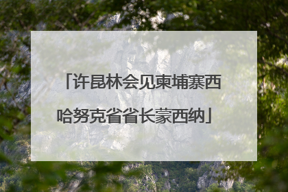 许昆林会见柬埔寨西哈努克省省长蒙西纳