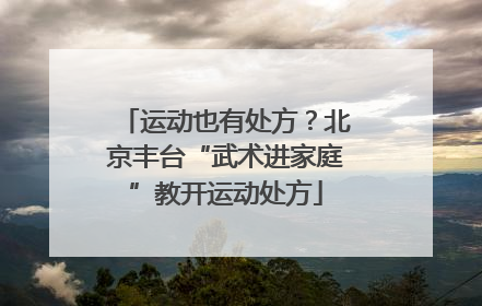运动也有处方？北京丰台“武术进家庭”教开运动处方