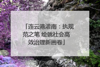 连云港灌南：执规范之笔 绘就社会高效治理新画卷