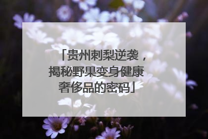 贵州刺梨逆袭，揭秘野果变身健康奢侈品的密码