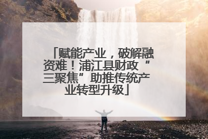 赋能产业，破解融资难！浦江县财政“三聚焦”助推传统产业转型升级