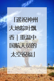遥祝神州大地粽叶飘香｜重温中国航天员的太空祝福