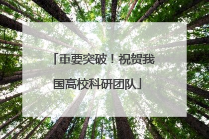 重要突破！祝贺我国高校科研团队