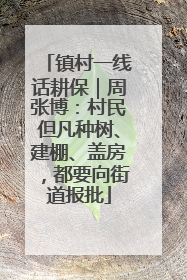 镇村一线话耕保｜周张博：村民但凡种树、建棚、盖房，都要向街道报批