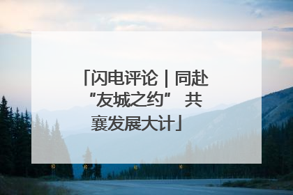 闪电评论｜同赴“友城之约” 共襄发展大计