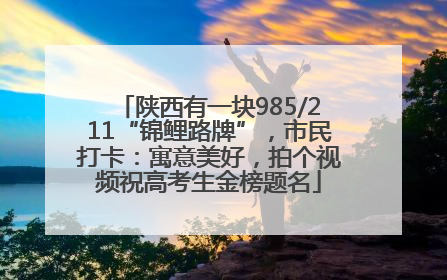 陕西有一块985/211“锦鲤路牌”，市民打卡：寓意美好，拍个视频祝高考生金榜题名
