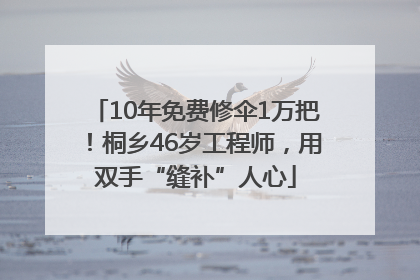 10年免费修伞1万把！桐乡46岁工程师，用双手“缝补”人心
