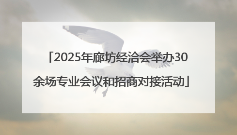 2025年廊坊经洽会举办30余场专业会议和招商对接活动