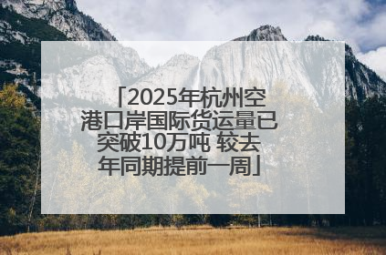 2025年杭州空港口岸国际货运量已突破10万吨 较去年同期提前一周