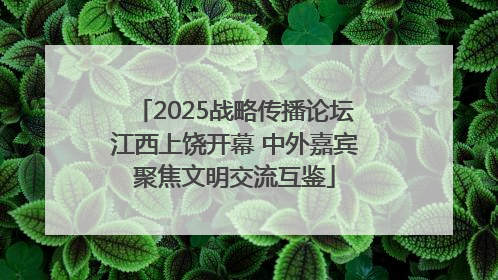 2025战略传播论坛江西上饶开幕 中外嘉宾聚焦文明交流互鉴