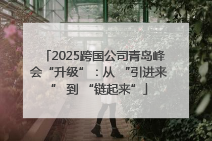 2025跨国公司青岛峰会“升级”：从 “引进来” 到 “链起来”