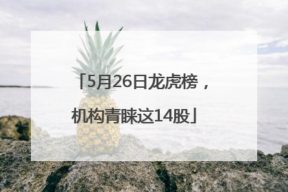 5月26日龙虎榜，机构青睐这14股