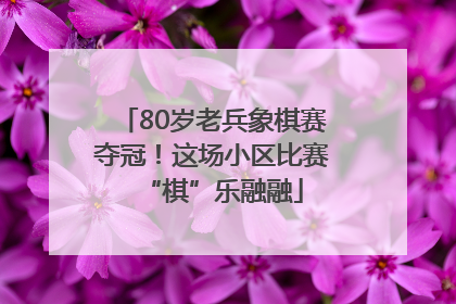 80岁老兵象棋赛夺冠！这场小区比赛“棋”乐融融